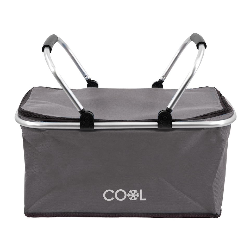 image 1 of GEEZY Insulated Cooler Bag and Folding Picnic Basket Grey 35L