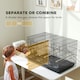 image 3 of PawHut Bird Cage with Divider, 4 Wooden Perches, Slide Out Tray, Black