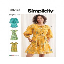 Simplicity 9780 Paper Sewing Pattern – Women’s Dress, Size H5 (6–8–10–12–14), Easy
