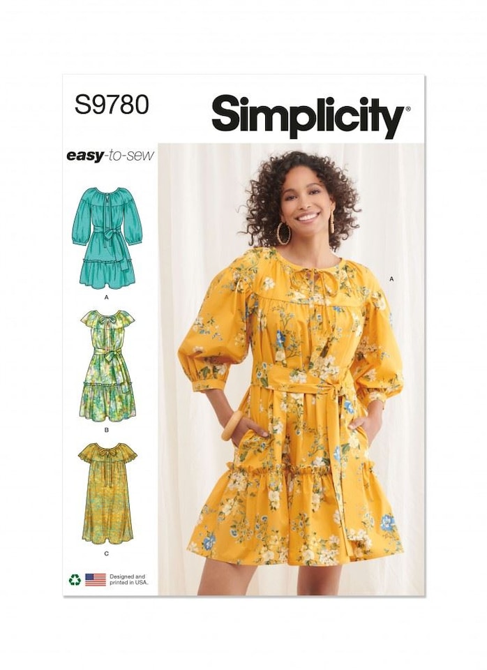 image 1 of Simplicity 9780 Paper Sewing Pattern – Women’s Dress, Size H5 (6–8–10–12–14), Easy