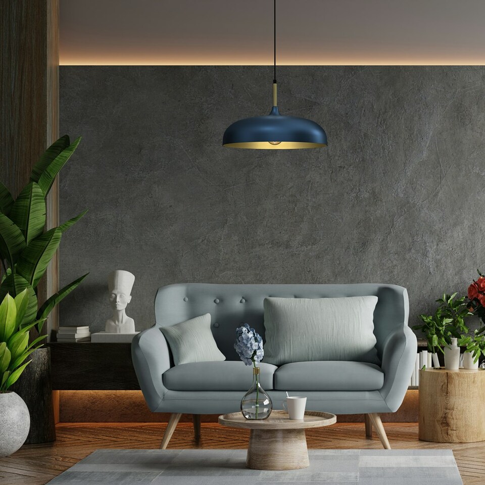 image 1 of Milagro Pendant Lamp Lincoln Blue 1xE27