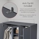 image 3 of Vida Designs Riano 3 Door 2 Drawer Mirrored Wardrobe With Shelf & Clothes Rail, Grey