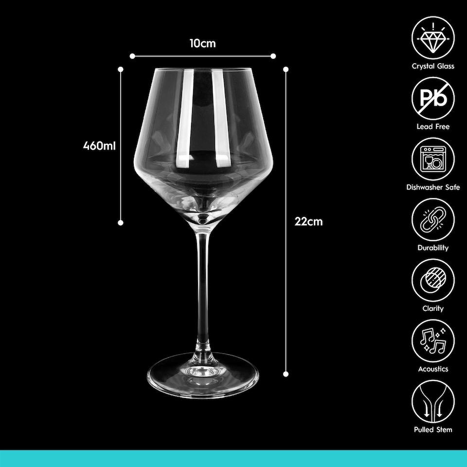 image 1 of Argon Tableware Soho Crystal White Wine Glasses - 460ml | Clear | Clear | 24