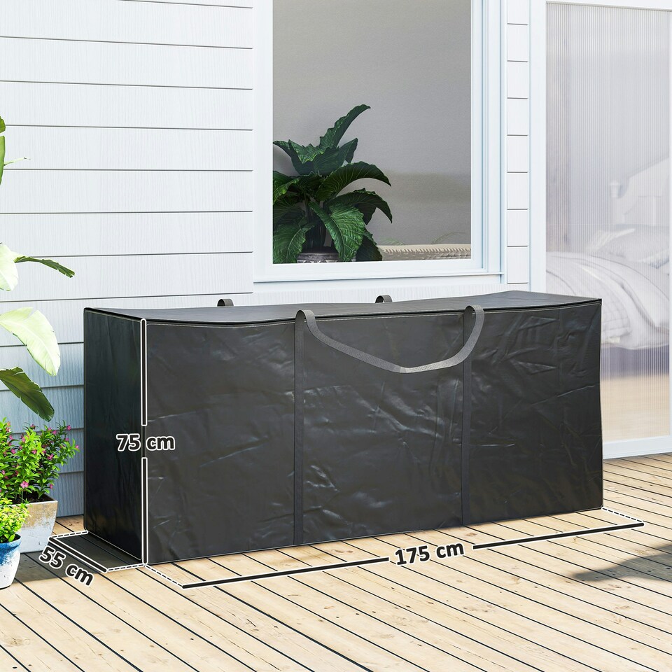 image 1 of Outsunny 720 L Garden Furniture Cushion Storage Bag, 600D Oxford Fabric