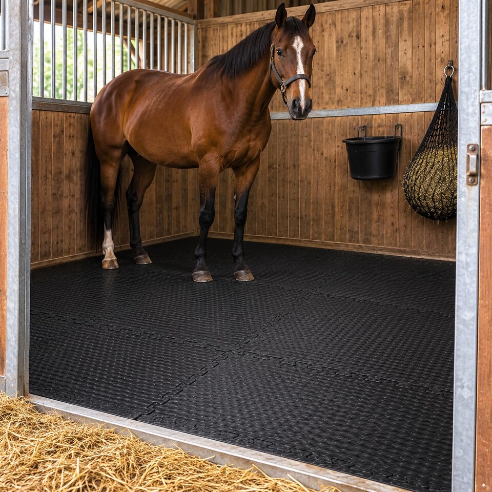 image 1 of Actiasmat EVA Interlocking Horse Floor Stable Mats 62x62cm 34mm