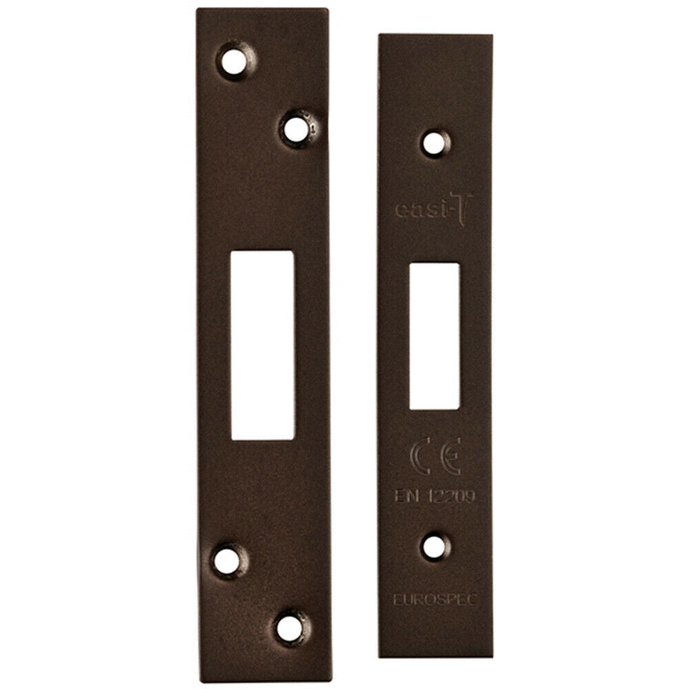 Loops Square Forend Strike & Fixing Pack Suitable for Deadlocks Matt Bronze