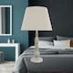 image 5 of Grey Wash Wood Effect 59cm Table Lamp with And Grey Cotton Shade Grey | Grey