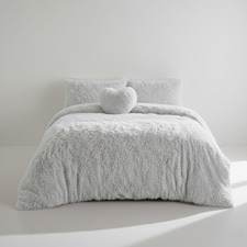 Super Fluffy Duvet Cover Ultra Soft, Cloud-Like Comfort Snug Sleep | Silver | Single