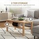 image 4 of HOMCOM Coffee Table with Storage Shelf, Rectangular Centre Table, Natural 