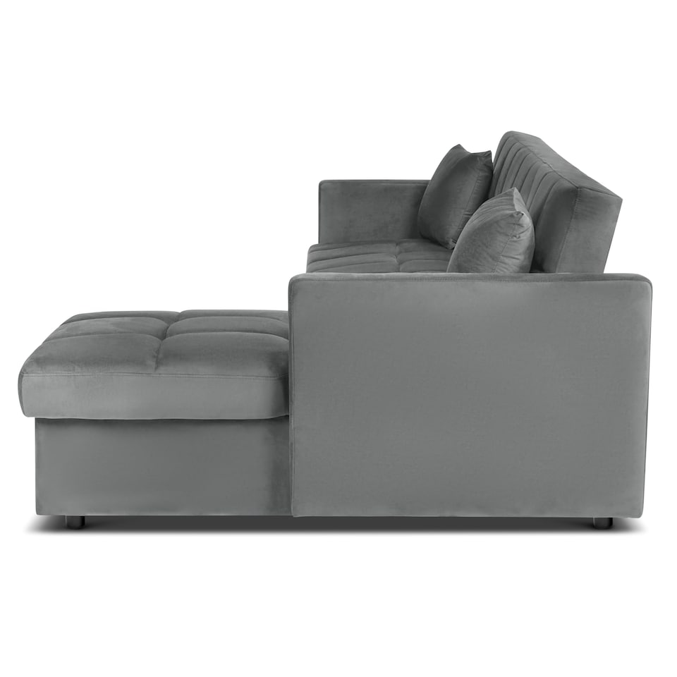 image 1 of Bargainia Milo 3 Seater Velvet Corner Sofa Bed Living Room