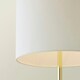 image 2 of ValueLights Esme Linen Tall Lamp Shade Ceramic Table Base Midi Floor Lamp Cream