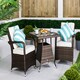 image 1 of Giardino Arizona Rattan Garden Bistro Set Patio Table and Chairs