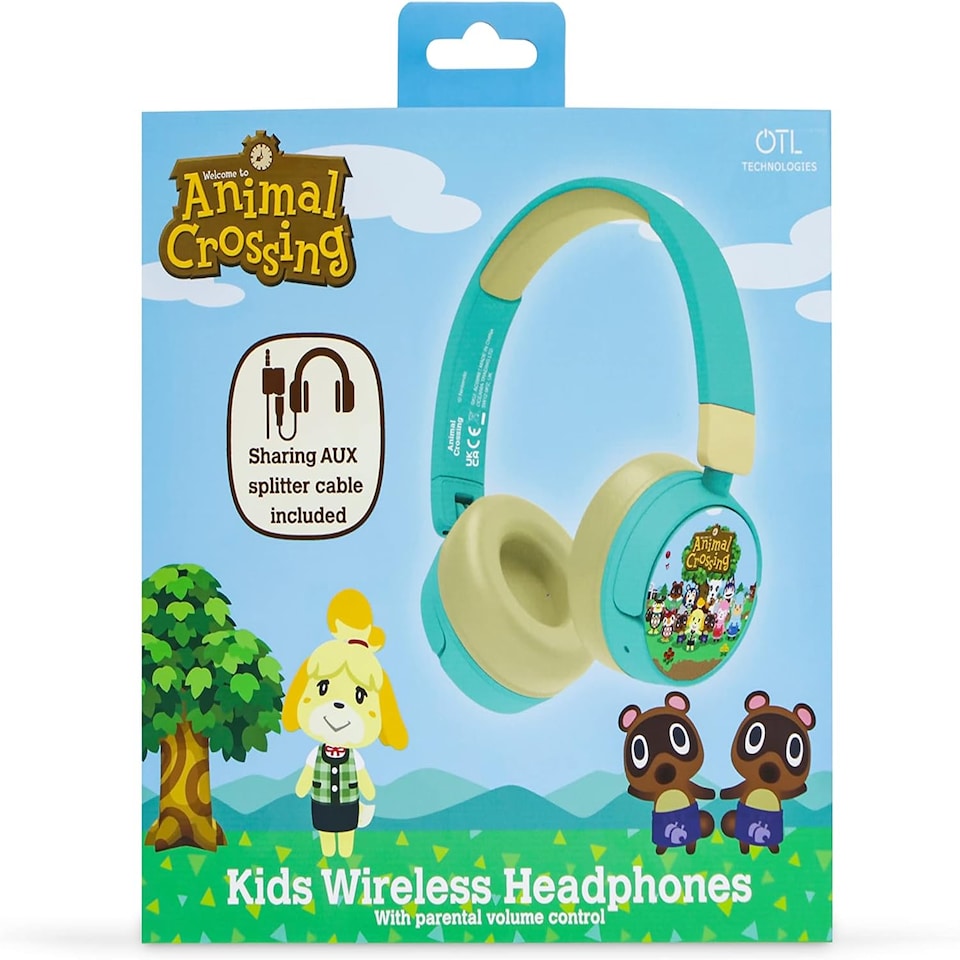 image 1 of Animal Crossing Kid's Wireless Bluetooth Headphones | Blue