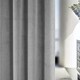 image 2 of Hampton Grey Velvet Curtains 90 x 72 inch (229 x 183 cm) 100% Blackout Eyelet Thermal Noise Reducing Curtains for Bedroom and Living Room