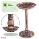 image 6 of Oypla Traditional Ornamental Pedestal Garden Water Bird Bath (Bronze)