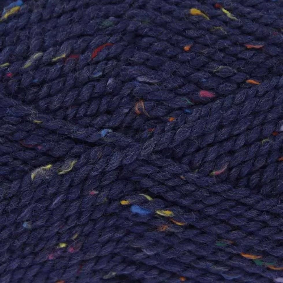 King Cole Navy Tweed Chunky Yarn (Value Pack 12 x 100g Balls) For Crochet, Knitting - 138m per ball