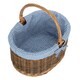 image 5 of Large Lined Country Oval Wicker Shopping Basket Red | Red and White Check | L