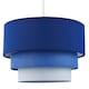 image 1 of Contemporary Round Triple Tier Midnight Blue Cotton Fabric Pendant Light Shade