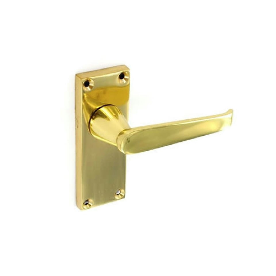 Securit Victorian Latch Furn Door Handles (Pair) - Brass - One Size