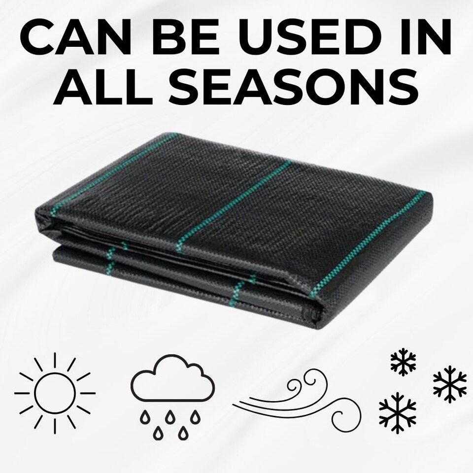 image 1 of Weed Control Membrane Barrier Fabric - 100gsm Heavy Duty - 4m x 100m | Black | 4M x 100M | 1