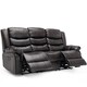 image 2 of Seattle 3 Seater Electric High Back Bonded Leather Recliner Sofa (Brown)