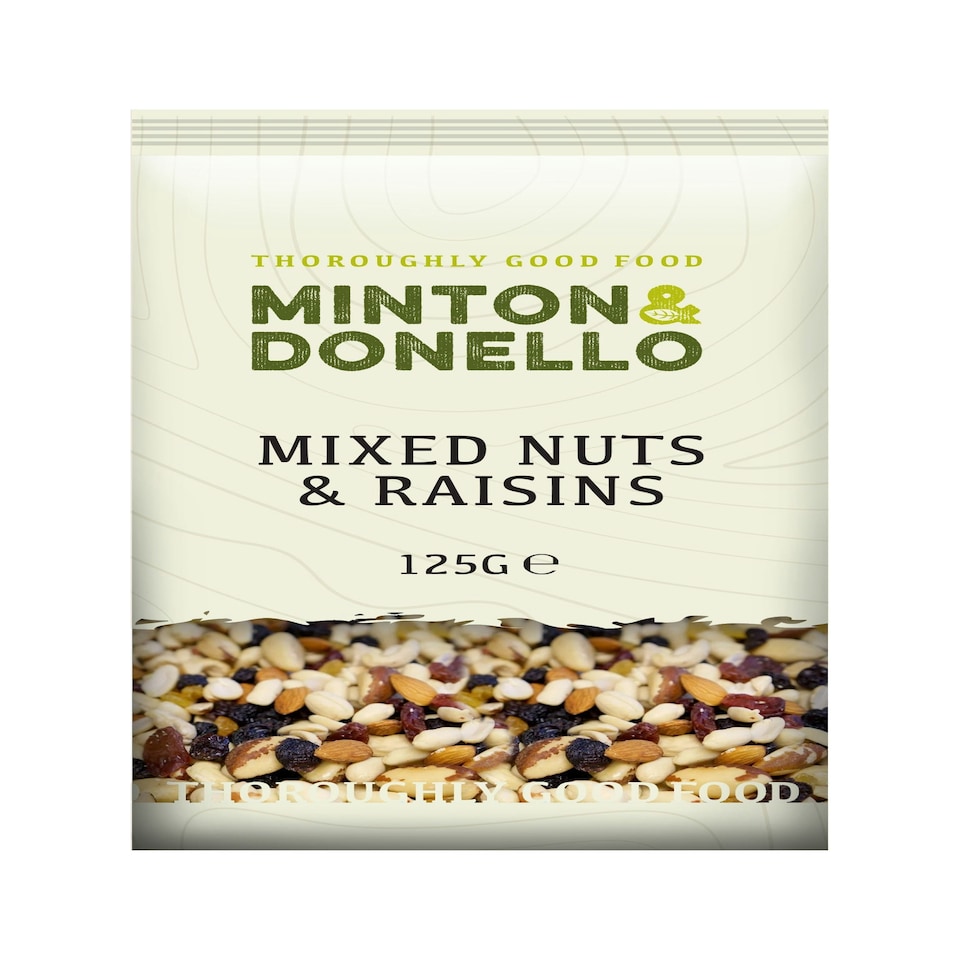image 1 of Minton & Donello Mixed Nuts & Raisins 6 x 125g