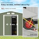 image 4 of Outsunny 9 x 6FT Galvanised Garden Storage Shed with Sliding Door, Light Green