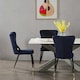 image 9 of Set of 2 New York Modern Velvet Dining Chairs with High Back, Black Metal Legs | Blue | Gold End Tips