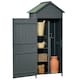image 1 of Outsunny Wooden Garden Shed Outdoor Shelves Utility Tool Storage Cabinet Grey