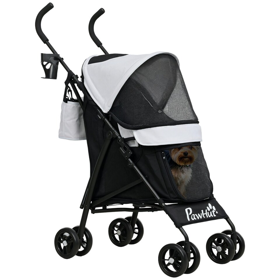 image 1 of PawHut Lightweight Foldable Dog Stroller for Mini Dogs Green