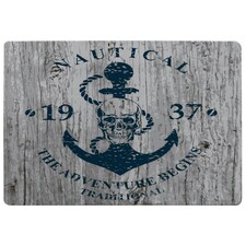 Anchor Print on Wood (Rug) Blue | Large: 140x200cm