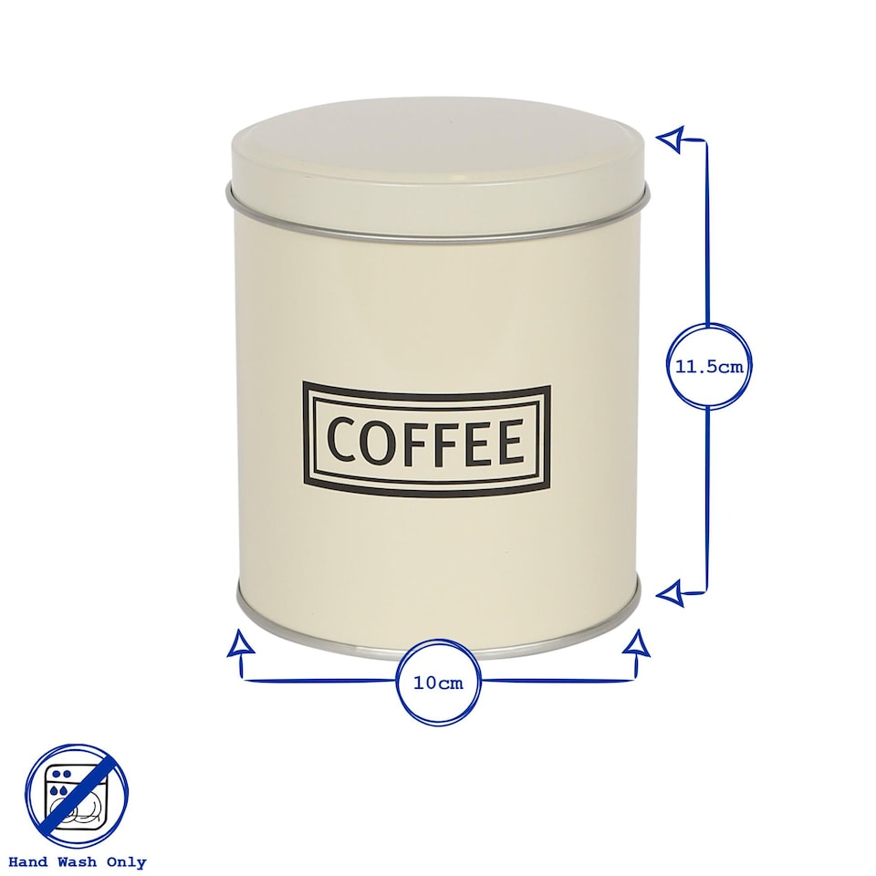 image 1 of Harbour Housewares 3pc Round Metal Tea Coffee Sugar Canister Set - White