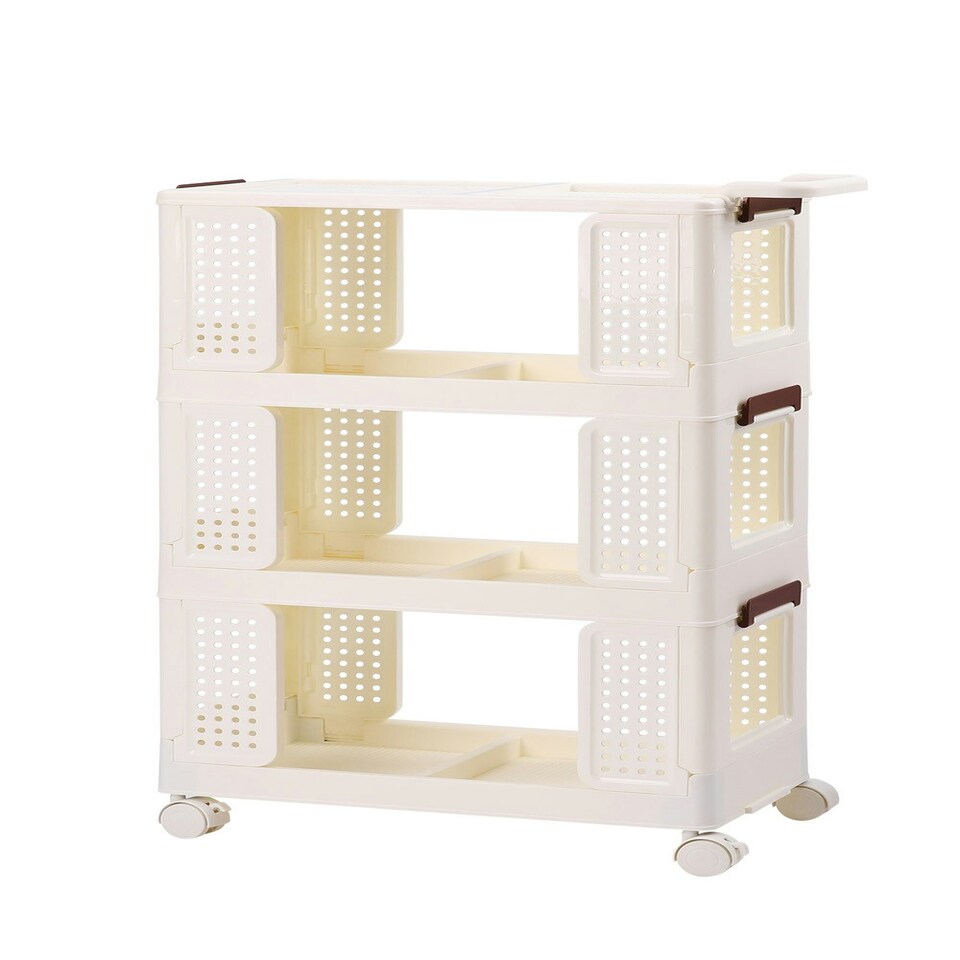 image 1 of Living and Home Three-Tier Folding Storage Cart