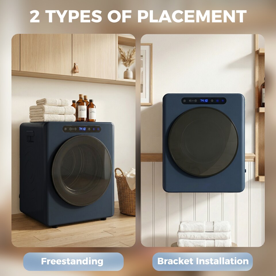 image 1 of HOMCOM 5 kg Portable Vented Tumble Dryer Machine with Timer, Blue