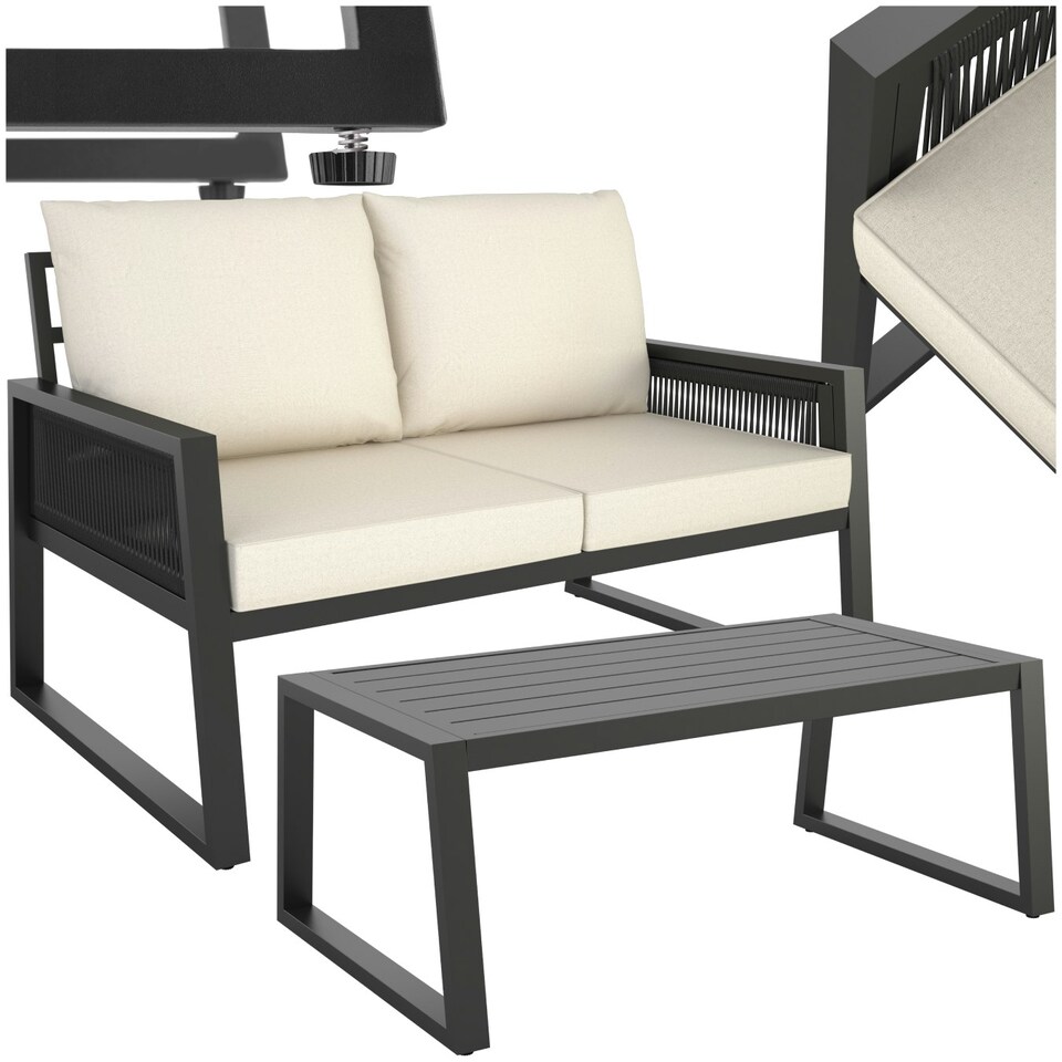 image 1 of Garden Furniture Set Captive - aluminium frame, elastic cord sides - Sofa, Table