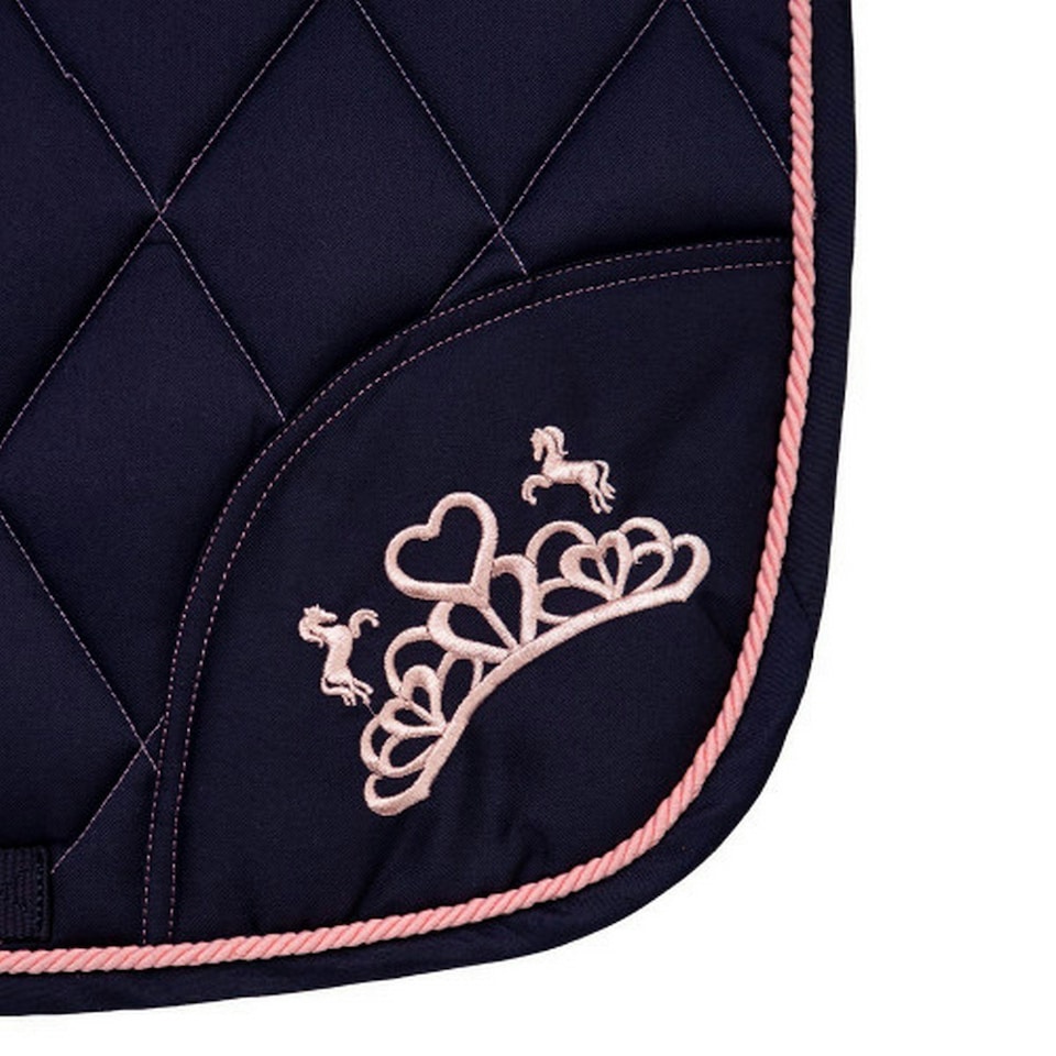image 1 of Little Rider The Princess And The Pony Horse Saddlepad - Navy/Peach - Pony/Cob