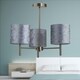 image 3 of Brea - Antique Brass 3 Light Fitting with Grey Crushed Velvet Shades Bronze | Grey