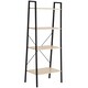image 1 of HOMCOM Ladder Shelf, Bookshelf, 4-Tier Industrial Storage Rack for Living Room, Bedroom, Kitchen, Oak and Black