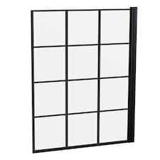 Balterley Framed Grid Hinged Reversible Shower Bath Screen Toughened Safety Glass