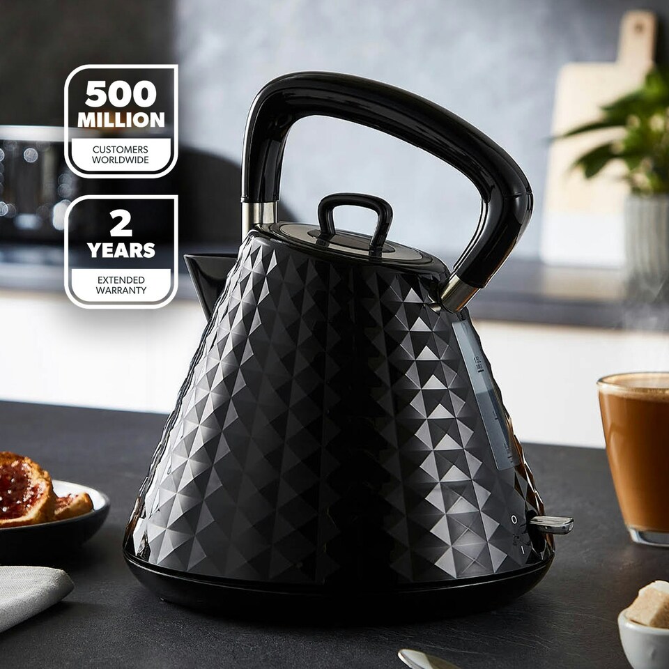 image 1 of GEEPAS Electric Kettle 4 Slice Bread Toaster & Microwave Set| Black | Black