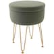 image 1 of HOMCOM 5L Velvet Footstool with Removable Lid for Bedroom, Green