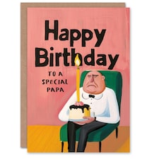Special Grumpy Man Cake Fun Joke Papa Funny Birthday Card
