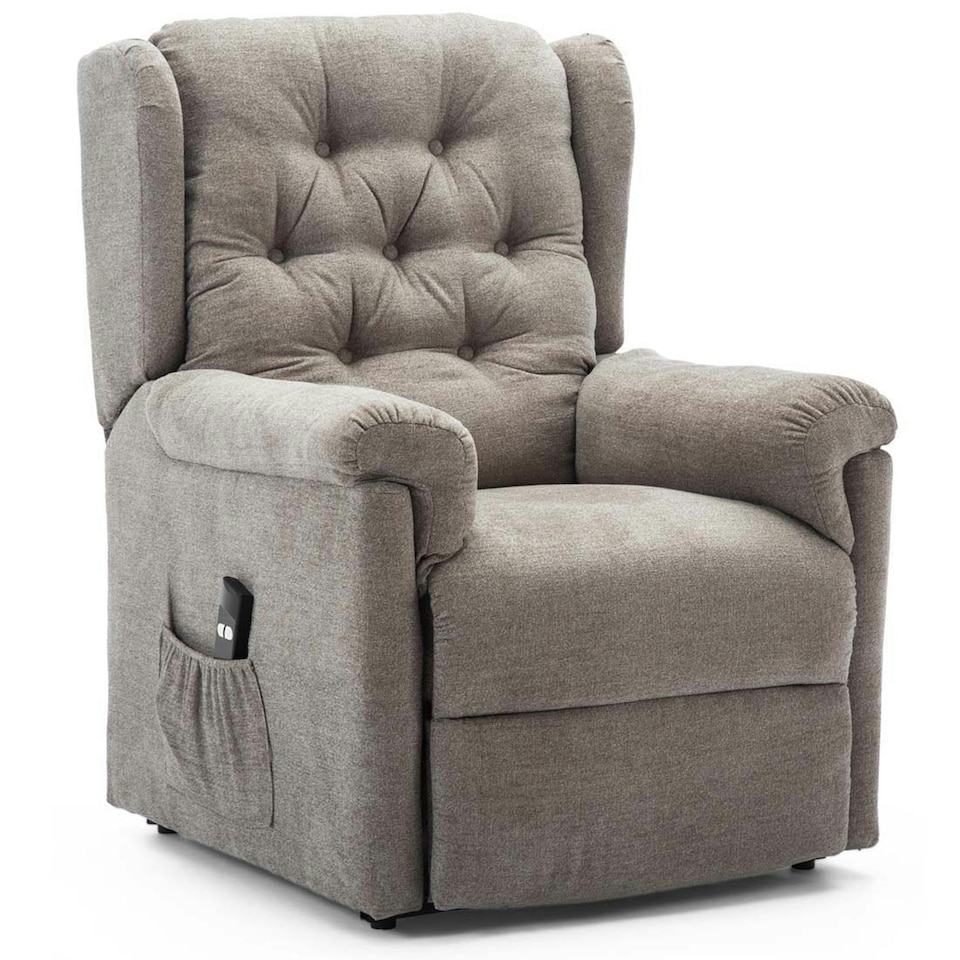 image 1 of Barnsley Fabric Electric Single Motor Rise Recliner Mobility Armchair (Brown)