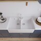image 3 of 895mm Double Bowl Fireclay Butler Kitchen Sink - With Overflow, Classic Tap & Wastes - Traditional Belfast Style by Balterley