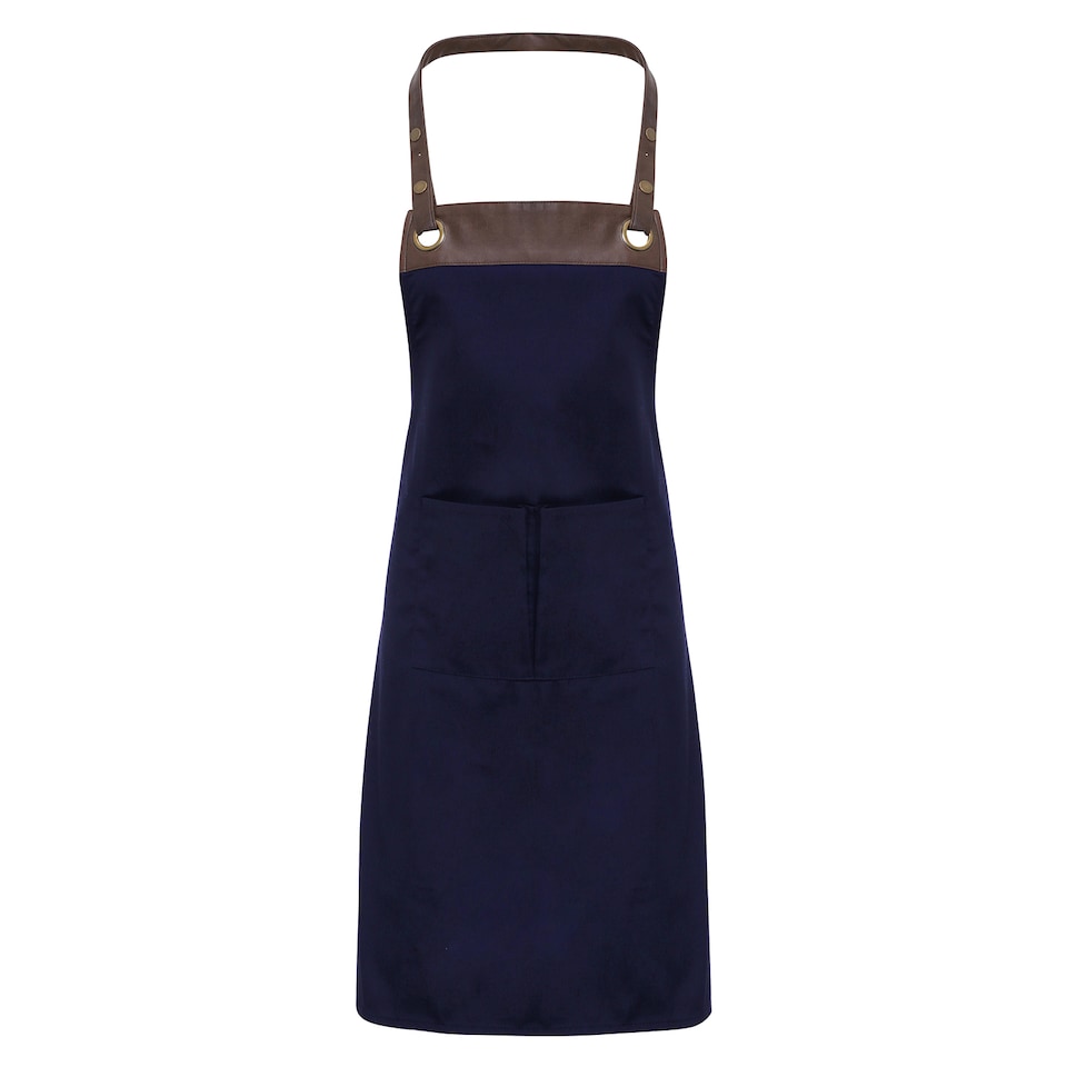 Premier Unisex Adult Espresso Full Apron | Brown | Navy/Brown