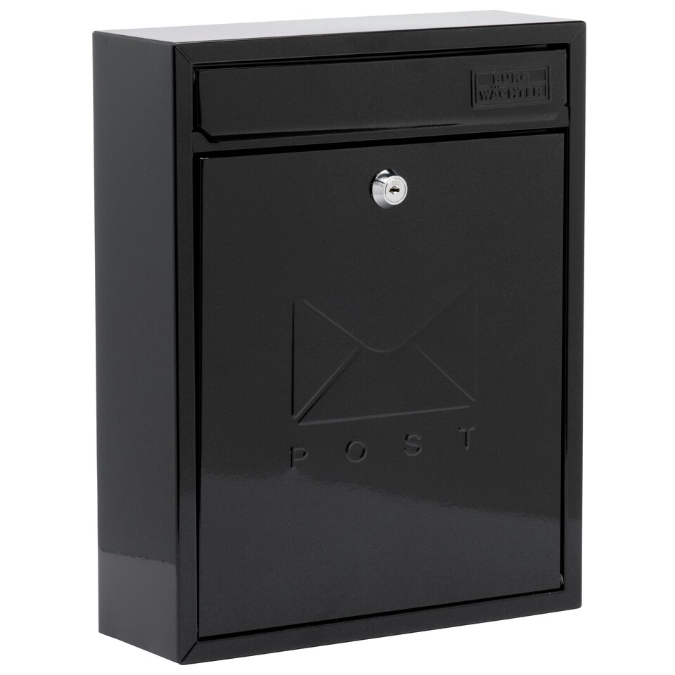 image 1 of Burg-Wachter Compact Wall Mounted Galvanised Steel Post Box - 26x33x9cm Red