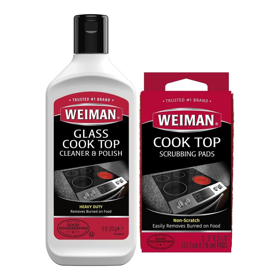 image 1 of Weiman Ceramic and Glass Cooktop Cleaner and Polish 283g With 3 Scrubbing Pads