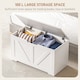 image 3 of HOMCOM 100L Storage Chest, Storage Trunk with 2 Safety Hinges and U-shaped Cut-out Pull, Organiser Box for Living Room, Entryway, 80 x 40 x 45 cm, White Wood-Effect