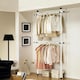 image 3 of House of Home Telescopic White Clothes Rack Wardrobe Organiser Hanging Rail Adjustable Storage | White | Not provided
