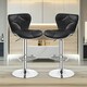 image 1 of Set Of 2 Height Adjustable 360 Swivel Barstools With Shell Backrest Black Black